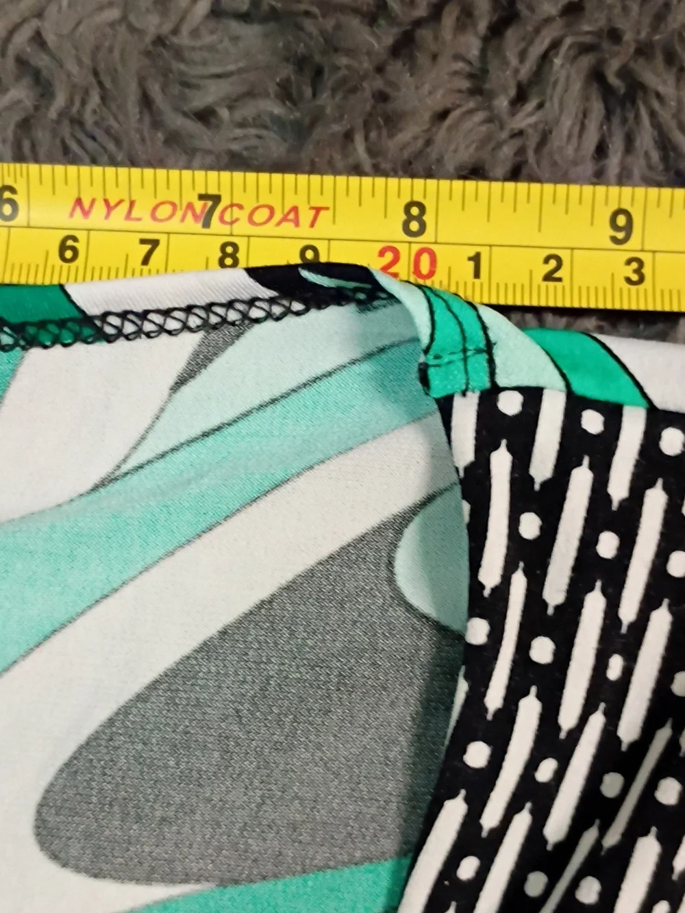 Eyeshadow Teal & Black Abstract V-Neck Tunic
